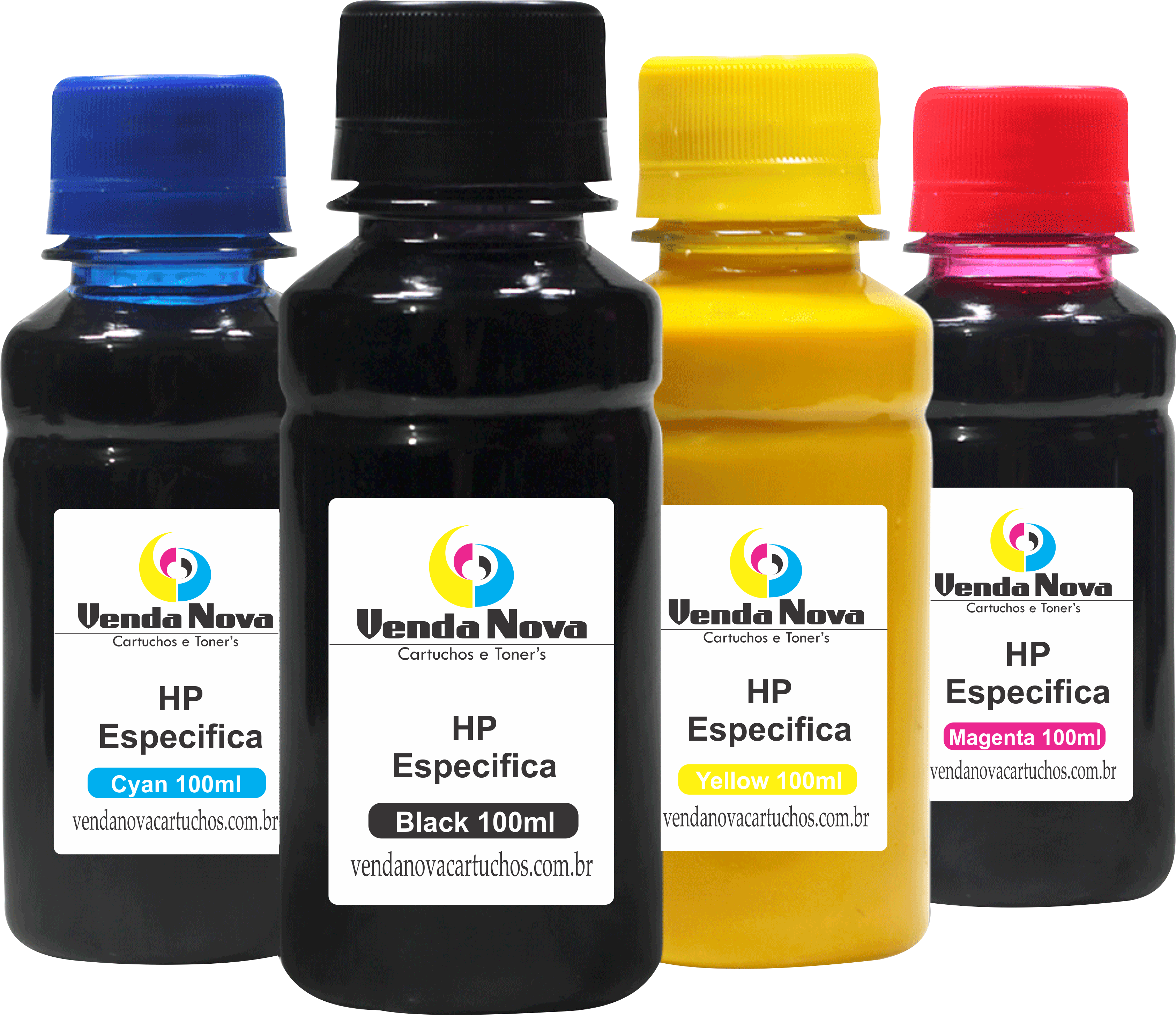 
	Kit 4 Tintas HP Universal black/cyan/magenta/yellow 100 ml